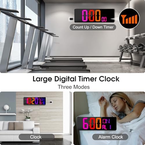 XREXS 17.2" Large Digital Wall Clock Bluetooth Sync - Image 6