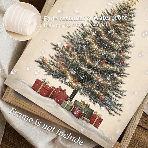 uniro Vintage Christmas Wall Art Set of 6pcs, Santa Claus Prints, Neutral - Image 4