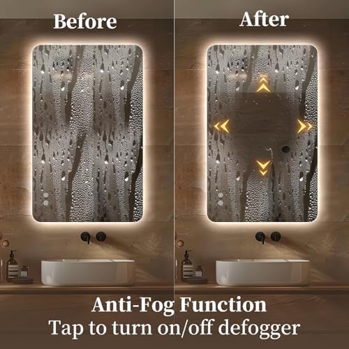 Niccy Rectangle LED Bathroom Mirrors, Backlit Vanity Wall Mirror - Image 4
