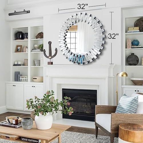 Chende Round Mirrors for Wall Decor, Modern Decorative Wall Mirror for Entryway - Image 5