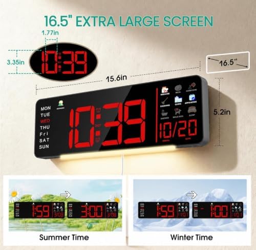 Hoifen 16" Large Digital Wall Clock - Image 2