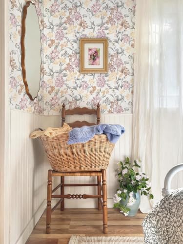 Dimoon Floral Wallpaper Peel and Stick Vintage Contact Paper Blush Pink - Image 6