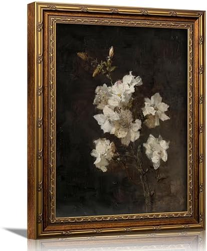 xikafou 3D Textured Canvas Wall Art, Vintage Carved Gold Frame by Wallart