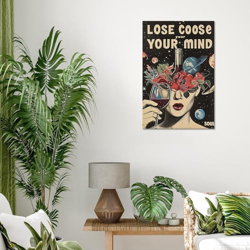 Vintage Lose Your Mind Your Coose Soul Flowers Posters Room Aesthetics Black - Image 4