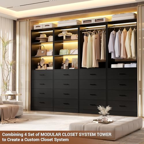 Aheaplus Closet Drawers System, 21.3" Wood Closet Organizer - Image 5