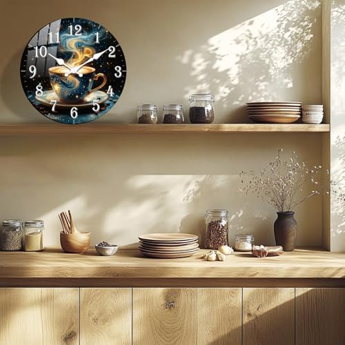 Retro Wall Clock with Coffee Cup Design - Image 4