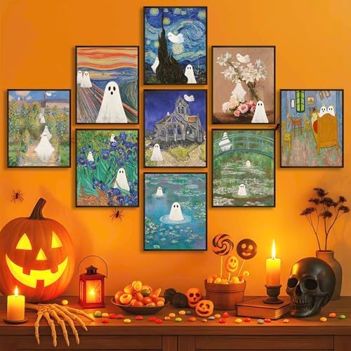 LANCHI95 09 Pcs Unframed Spooky Altered Art - Image 3