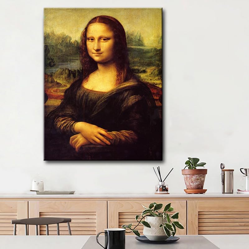weiyiart Mona Lisa Canvas Art Print Stretched Painting Picture Poster Giclee - Image 4