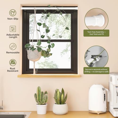 Bamworld Window Plant Hanger Indoor Adjustable Hanging Planters - Image 4