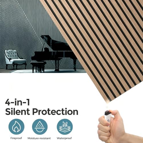 AKUMAX Extra-Thick 0.7" Wood Slat Acoustic Wall Panels, 4 Pack 47.2" x 23.6" - Image 4