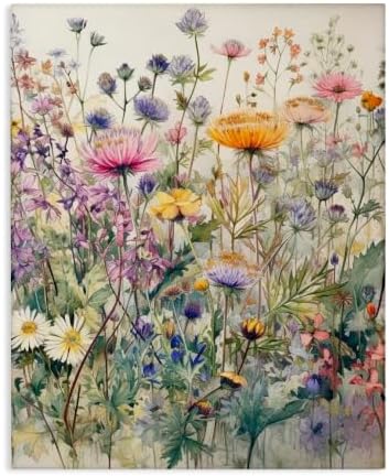 Mixed Wild Flowers Botanical, 24 x 30 Inch Canvas Wall Art by StupellIndustries