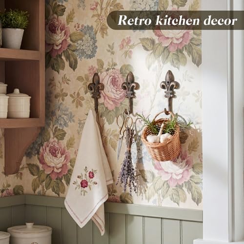 Hicarer 3 Pcs Fleur De Lis Wall Hooks Cast Iron Hangers - Image 4