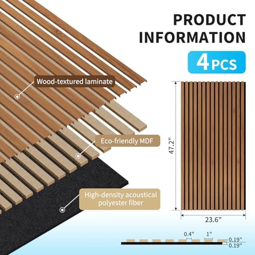 Art3d 47 x 23.6 Inch Acoustic Wood Slat Design Wall Panels - Image 5