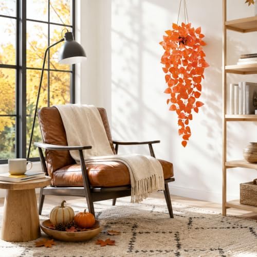 Der Rose 4 Pack Fake Fall Plants Hanging Orange Vines - Image 6