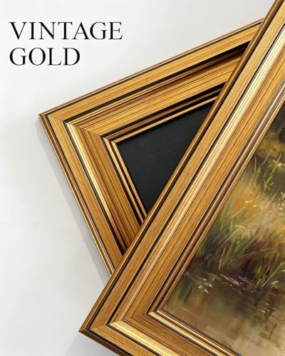 Gold Framed Wall Art, Country Fisherman Canvas Prints, Vintage Rowboat River - Image 3