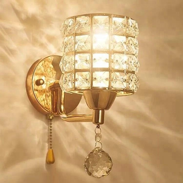 Modern Luxury Gold Crystal Wall Sconces Set of 2, Hardwired Lights Standard E26 - Image 6