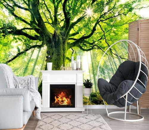XMPMBM-Green Forest backsplash Large Decorative Wallpaper Large Tree Bedroom - Image 2