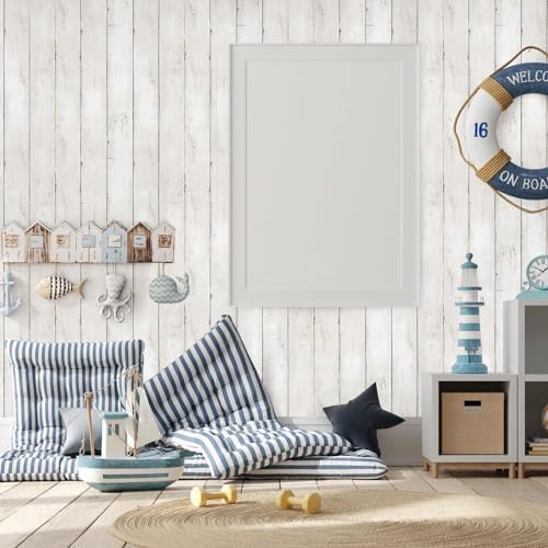 Abyssaly White Wood Shiplap Peel and Stick Wallpaper Farmhouse Wallpaper - Image 6