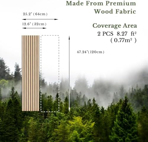 MISSDAY Wood Slat Acoustic Wall Panels, 2 Packs 47.2" x 12.6" Oak Soundproof - Image 5