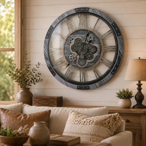 30" Large Moving Gears Wall Clock - Image 6