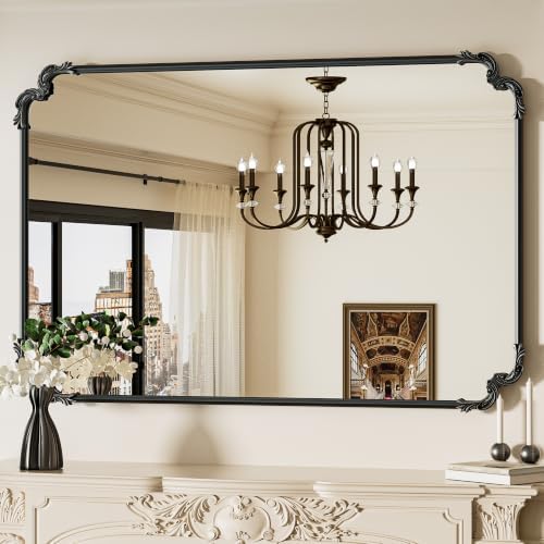 TETOTE Vintage Antique Black Rectangle Mirror by TETOTE