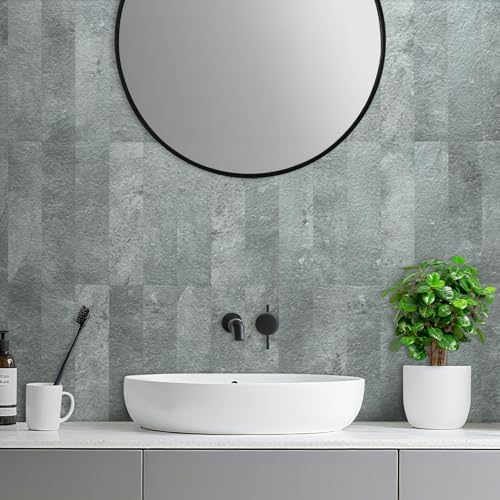 AULIGET 40-Piece Mountain Rock Peel and Stick Backsplash Wall Tiles, Laundry - Image 3