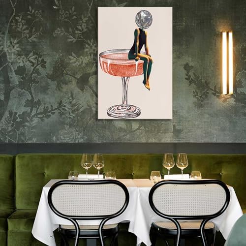 Disco Ball Head Poster, Funky Disco 70s Print, Retro Wall Art, Digital Artwork - Image 2