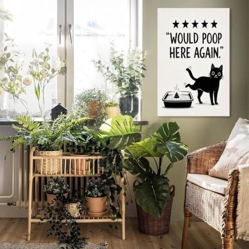 Funny Cat Poster Black Cat Litter Quote Canvas Wall Art Decor - Image 5