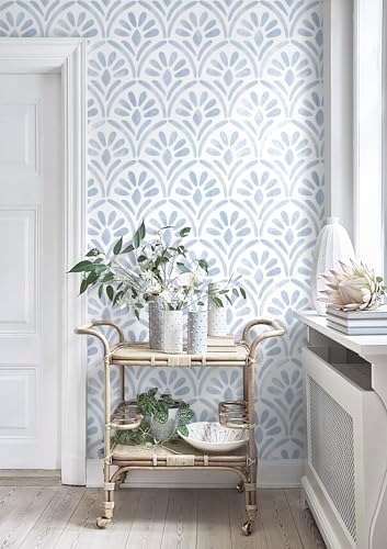 Hopepak Blue Wallpaper Peel and Stick Modern Geometric Sector Contact Paper - Image 4