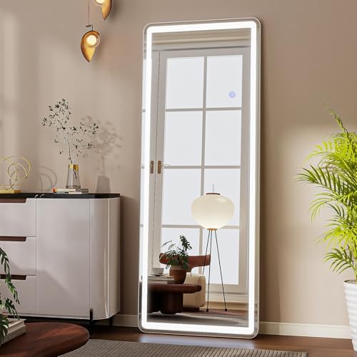 LED Floor Mirrors with Dimming &3 Color Lighting 20 x 63 Inch by Unknown
