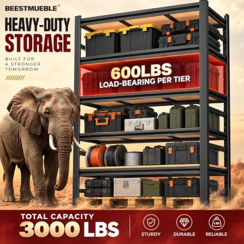 Garage Shelving, 3000 LBS Heavy Duty Metal Storage Shelves - Image 4