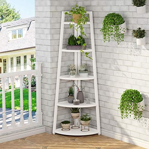 Tribesigns 70 inch Tall Corner Shelf, 5 Tier Modern Corner Bookshelf Bookcase - Image 6