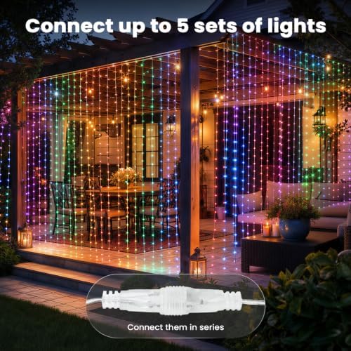 Twinkle Star 300 LED Dual Color Christmas String Curtain Lights - Image 3