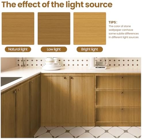 Abyssaly Wood Grain Look Oak Contact Paper Peel and Stick Countertops - Image 4