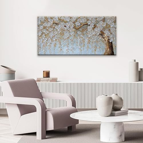 Suconvng Canvas Art Wall Decor Print Paintings Flower White Tree Wall Art - Image 5
