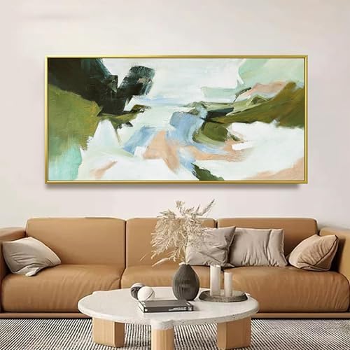 Suconvng Large Gold Framed Wall Art Abstract Colorful Wall Art Living Room - Image 6