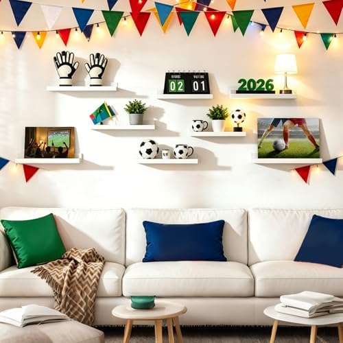 upsimples Floating Shelves for Wall, Wall Shelves for Decor Storage Set of 6 - Image 2