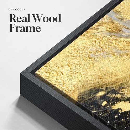 Large Framed Black White and Gold Abstract Wall Art, Vertical 30x60 In - Image 5