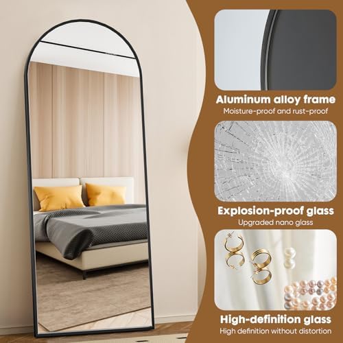 NEWBULIG Arched Full Length Floor Mirror 16"x59", Body Standing Mirror - Image 4
