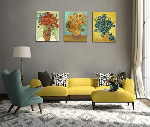 OKEXCKK Sunflowers of Vincent Van Gogh Wall Art, Irises Flower Paintings - Image 2