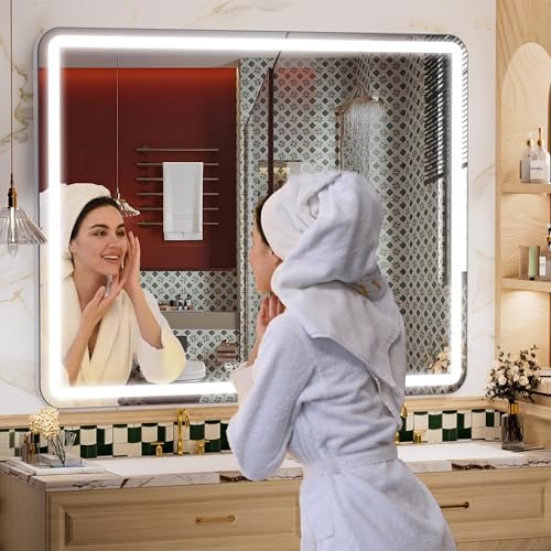 Hasipu Vanity Mirror with Lights, 39.4" x 30" LED Makeup Mirror, Lighted Makeup - Image 5