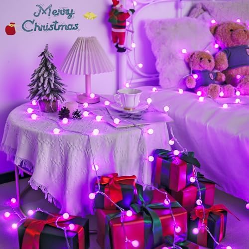 JMEXSUSS Connectable 100 LED Globe Purple Halloween Lights Indoor 8 Modes - Image 2