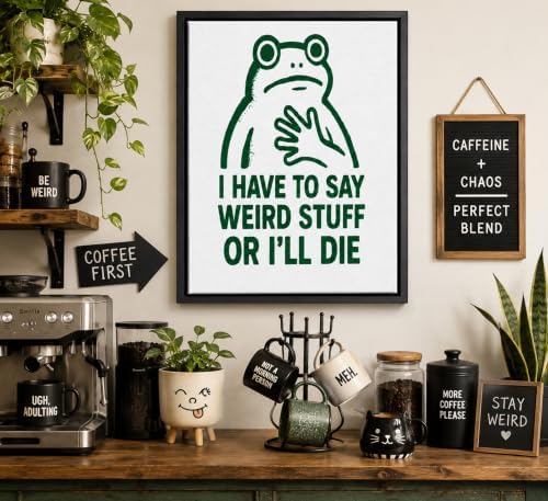 Framed Funny Frog Canvas Wall Art, Whimsical Picture Wall Decor - Image 7