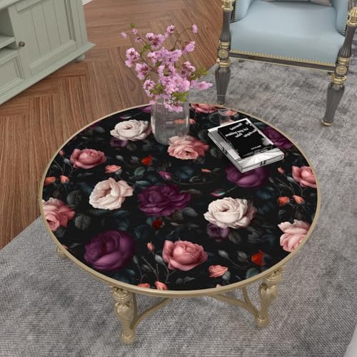 BOKEBEVE Dark Floral Wallpaper Peel and Stick Vintage Purple 17.5 x 393.5In - Image 5