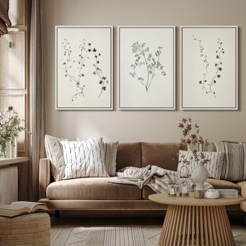 MUDECOR Framed Canvas Print Wall Art Set Botanical Sprigs - Image 4