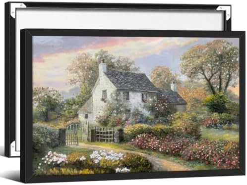 French Country Oil Painting Wall Art Farmhouse Cottage Garden Posters 24x36 by Haitunone
