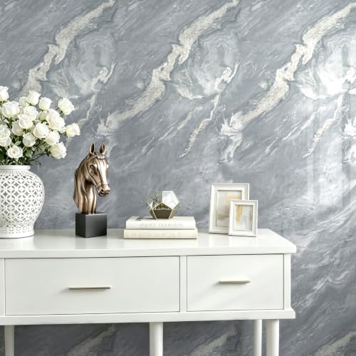 Livelynine White Blue Marble Contact Paper Peel Stick Countertop Wallpaper - Image 6
