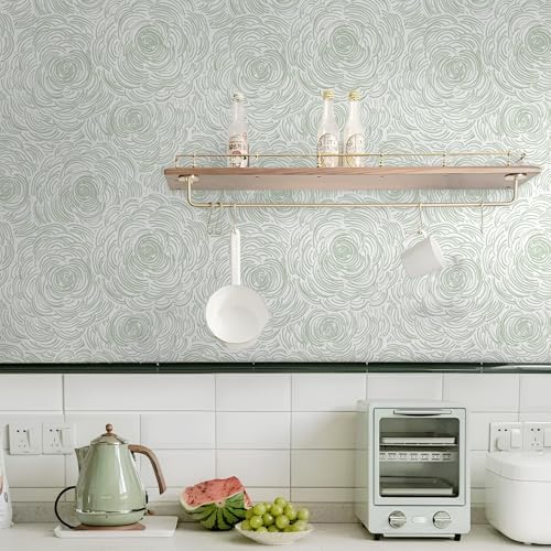 Toduso Modern Peel and Stick Wallpaper Green Contact Paper Sage Green - Image 5