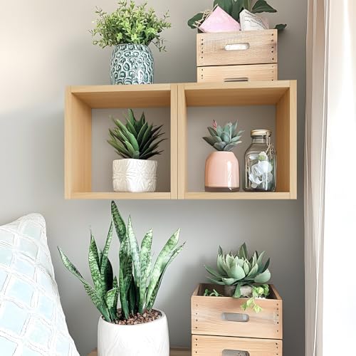 Kaboon Cube Floating Shelves Set2, Display Shelves Wall Mount 7.75" D x 12.5" W - Image 2