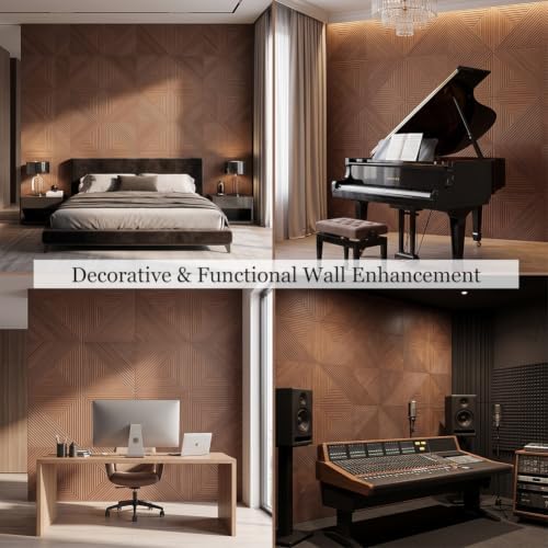 Acoustic Wall Panels 24x24 Inch 12pack Decorative Peel and Stick Wall Tiles - Image 2